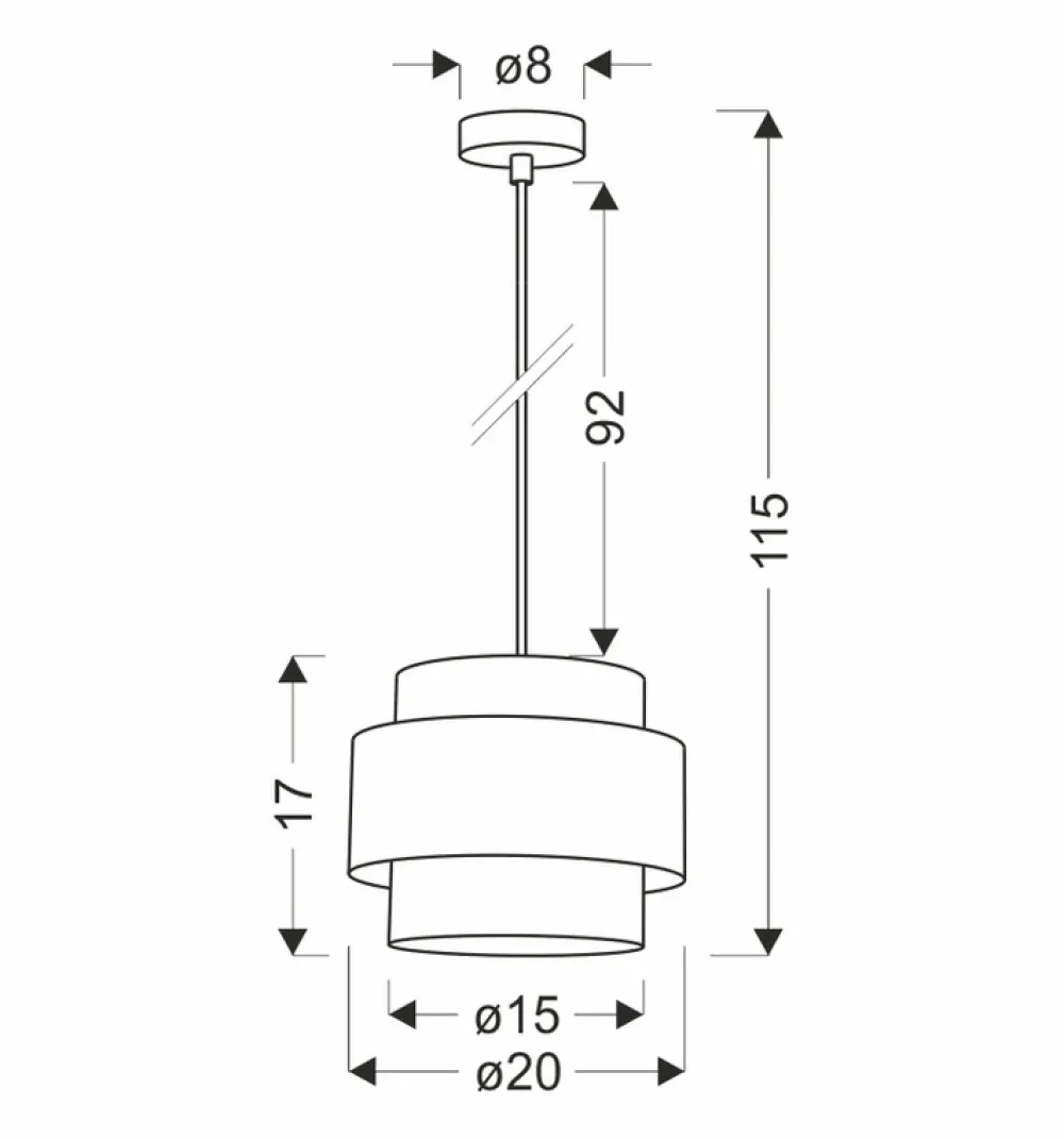 Oświetlenie Przedpokoju|Oświetlenie Jadalni>Candellux Lighting Hare lampa wisząca chromowy 1x60w e27 abażur szary+srebrny