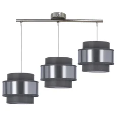 Oświetlenie Przedpokoju|Oświetlenie Jadalni>Candellux Lighting Hare lampa wisząca chromowy 3x60w e27 abażur szary+srebrny