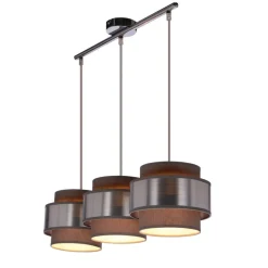 Oświetlenie Przedpokoju|Oświetlenie Jadalni>Candellux Lighting Hare lampa wisząca chromowy 3x60w e27 abażur szary+srebrny