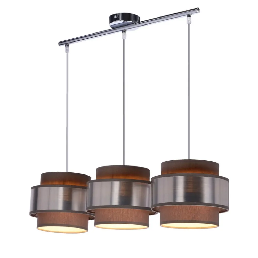 Oświetlenie Przedpokoju|Oświetlenie Jadalni>Candellux Lighting Hare lampa wisząca chromowy 3x60w e27 abażur szary+srebrny