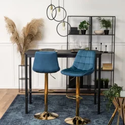 Hokery>MEBEL ELITE Hoker do kuchni 81 cm granatowy AVROS