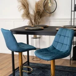 Hokery>MEBEL ELITE Hoker do kuchni 81 cm granatowy AVROS