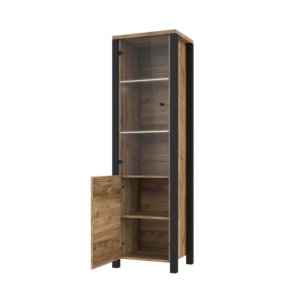 Zestawy Mebli Do Salonu>Helvetia Industrialne meble do salonu ONLY świerk i czarny mat