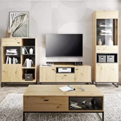 Ławy I Stoliki>GiB Meble Industrialny stolik kawowy dąb artisan OLI