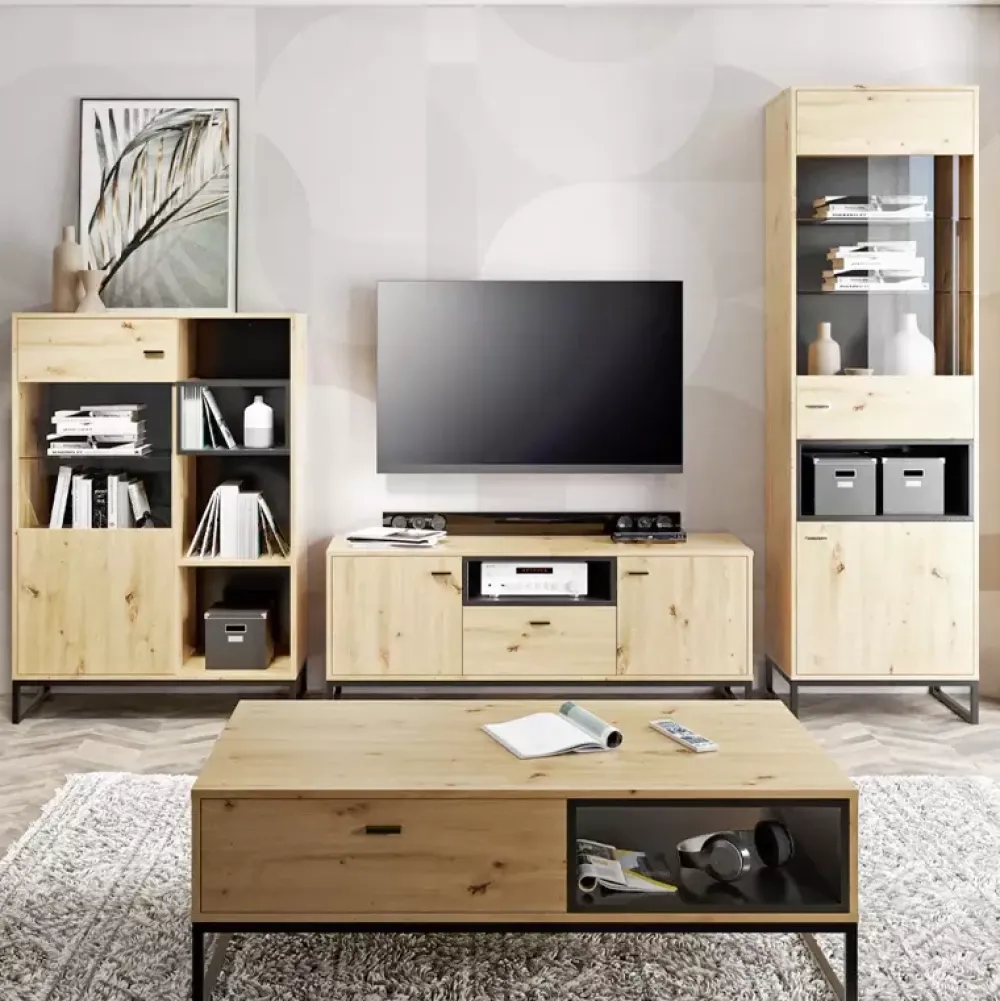 Ławy I Stoliki>GiB Meble Industrialny stolik kawowy dąb artisan OLI