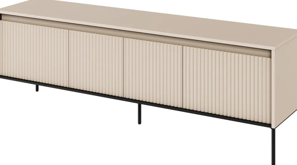 Zestawy Mebli Do Salonu|Szafki Rtv>lenart. Innowacyjna szafka RTV na wysokich nóżkach z ryflowanymi frontami TREND