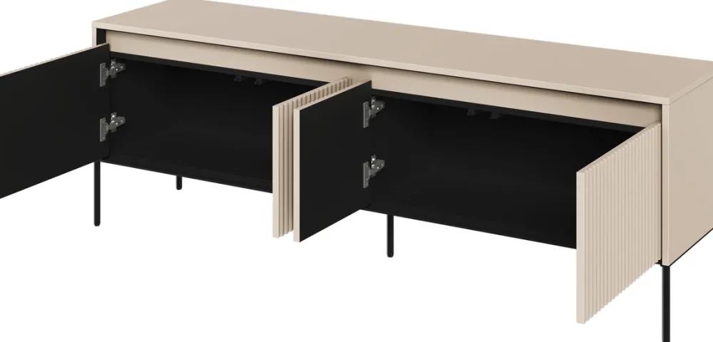 Zestawy Mebli Do Salonu|Szafki Rtv>lenart. Innowacyjna szafka RTV na wysokich nóżkach z ryflowanymi frontami TREND