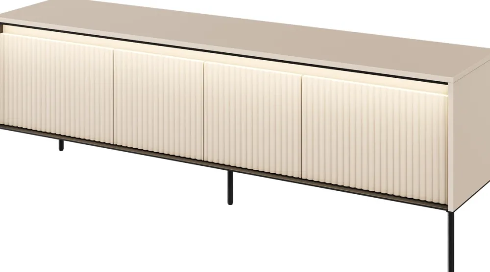 Zestawy Mebli Do Salonu|Szafki Rtv>lenart. Innowacyjna szafka RTV na wysokich nóżkach z ryflowanymi frontami TREND