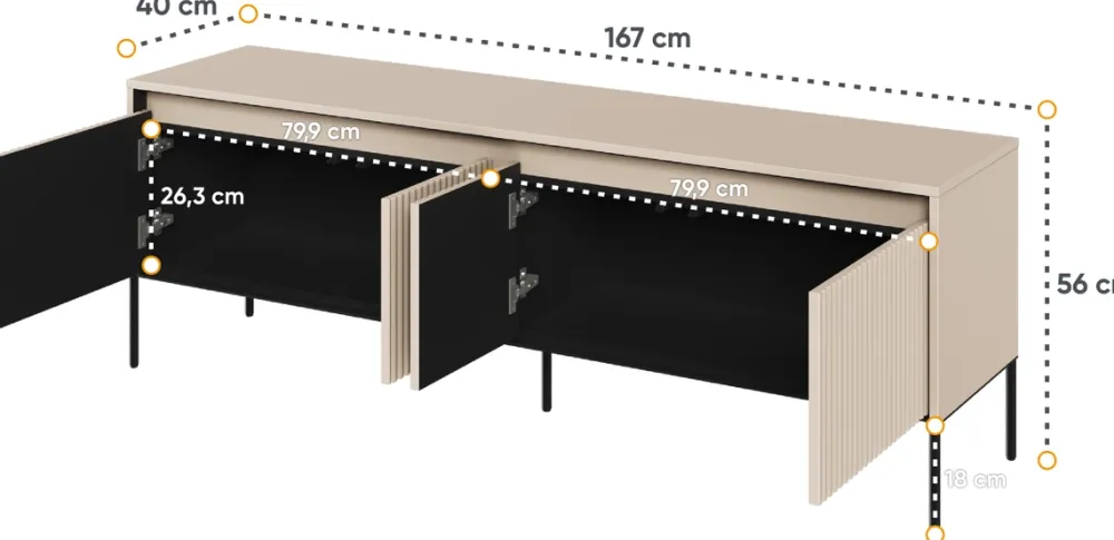Zestawy Mebli Do Salonu|Szafki Rtv>lenart. Innowacyjna szafka RTV na wysokich nóżkach z ryflowanymi frontami TREND