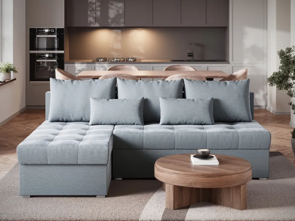 Meble Dla Dzieci|Meble Młodzieżowe>BROMARKT Jasnoszary narożnik z funkcją spania do salonu HOT SLIM