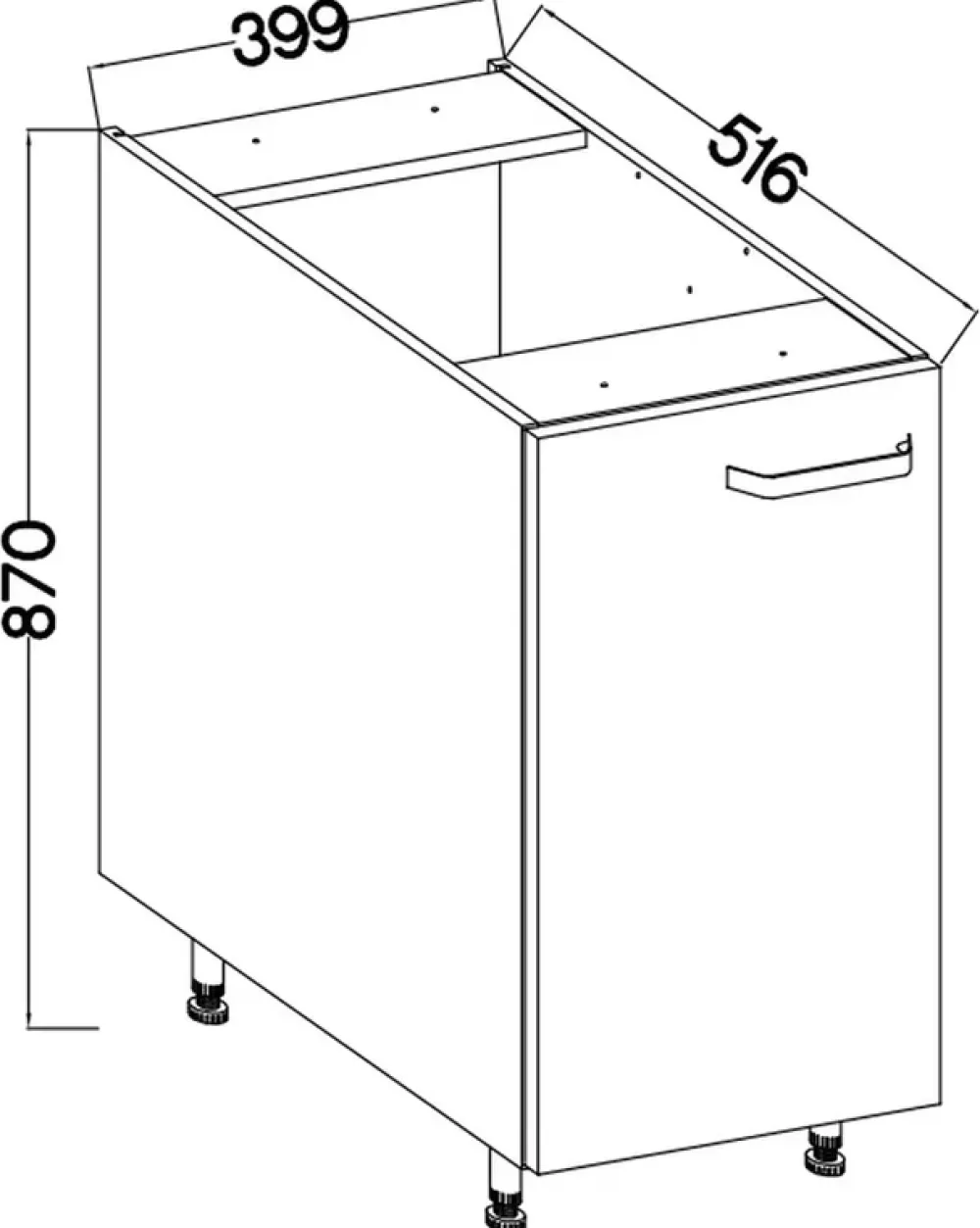 Meble Kuchenne>Lempert Jednodrzwiowa dolna szafka kuchenna 40 cm NEPO