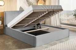 Meble Dla Dzieci|Łóżka Młodzieżowe>Riban Jednoosobowe łóżko tapicerowane 120x200 cm z pojemnikiem PARISIO beżowe