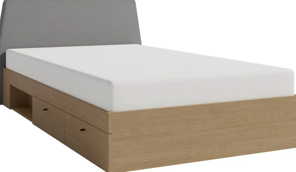 Meble Dla Dzieci|Łóżka Młodzieżowe>MEBLAR Jednoosobowe łóżko 120x200 cm do pokoju dziecka z szufladami ALDENO dąb baltic dune