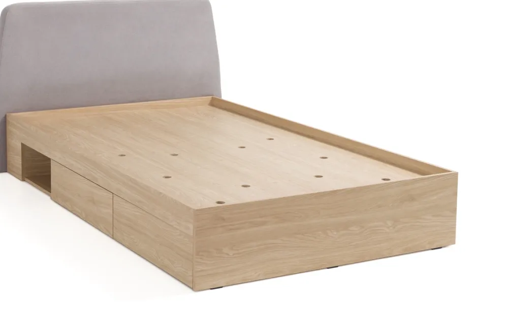 Meble Dla Dzieci|Łóżka Młodzieżowe>MEBLAR Jednoosobowe łóżko 120x200 cm do pokoju dziecka z szufladami ALDENO dąb baltic dune