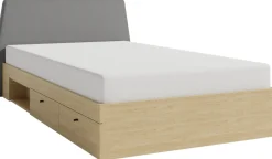Meble Dla Dzieci|Meble Młodzieżowe>MEBLAR Jednoosobowe łóżko 120x200 cm do pokoju dziecka z szufladami ALDENO dąb olejowany