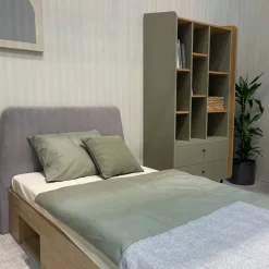 Meble Dla Dzieci|Meble Młodzieżowe></noscript>MEBLAR Jednoosobowe łóżko 120x200 cm do pokoju dziecka z szufladami ALDENO dąb olejowany