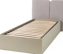 Meble Dla Dzieci|Meble Młodzieżowe>MEBLAR Jednoosobowe łóżko 90x200 cm ze stelażem i pojemnikiem LISSARO młodzieżowe beż piaskowy