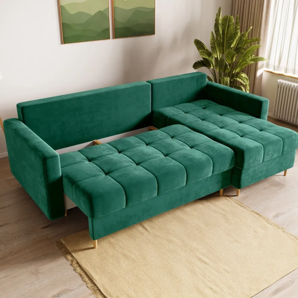 Meble Dla Dzieci|Meble Młodzieżowe>BROMARKT Kanapa narożna butelkowa zieleń LIZBONA