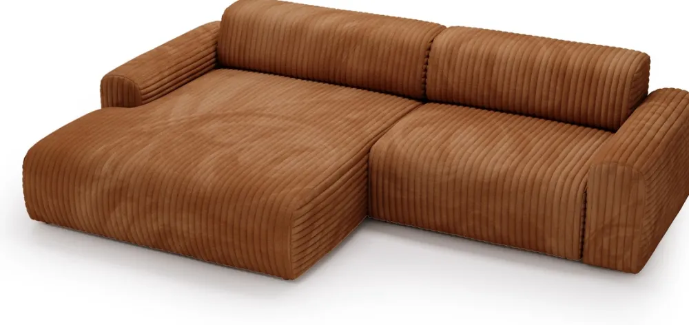 Narożniki>Polak Meble Kanapa narożna do salonu sztruksowa SEFO