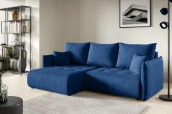 Meble Dla Dzieci|Meble Młodzieżowe>BROMARKT Kanapa narożna granatowa do salonu z funkcją spania HUDSON