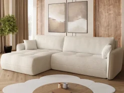 Meble Dla Dzieci|Meble Młodzieżowe>BROMARKT Kanapa narożna z funkcją spania do salonu boucle CLAUDIO