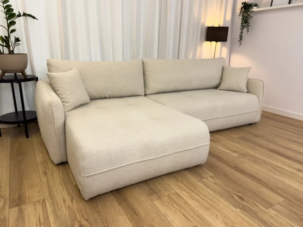 Meble Dla Dzieci|Meble Młodzieżowe>BROMARKT Kanapa narożna z funkcją spania do salonu boucle CLAUDIO