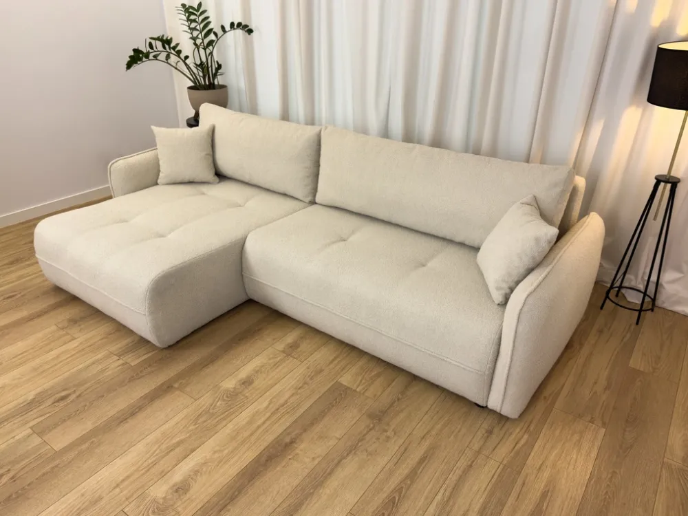 Meble Dla Dzieci|Meble Młodzieżowe>BROMARKT Kanapa narożna z funkcją spania do salonu boucle CLAUDIO