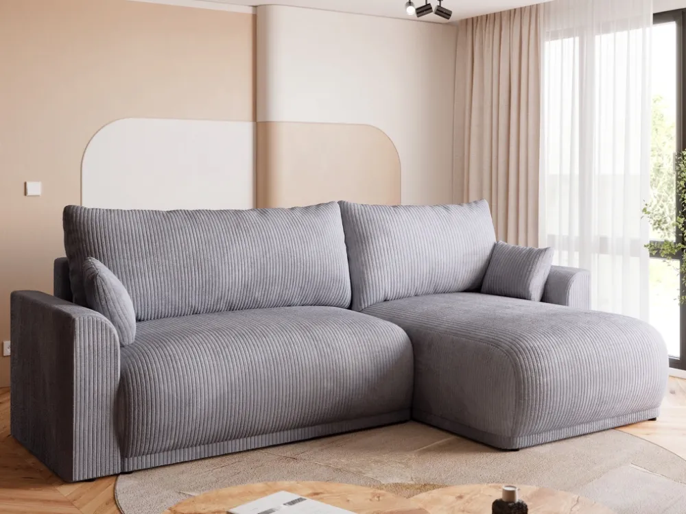 Meble Dla Dzieci|Meble Młodzieżowe>BROMARKT Kanapa narożna z funkcją spania do salonu MORENO szary