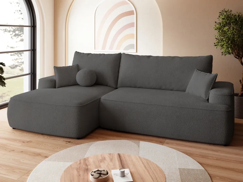 Meble Dla Dzieci|Narożniki>BROMARKT Kanapa narożna z funkcją spania i pojemnikiem CARMELLO boucle