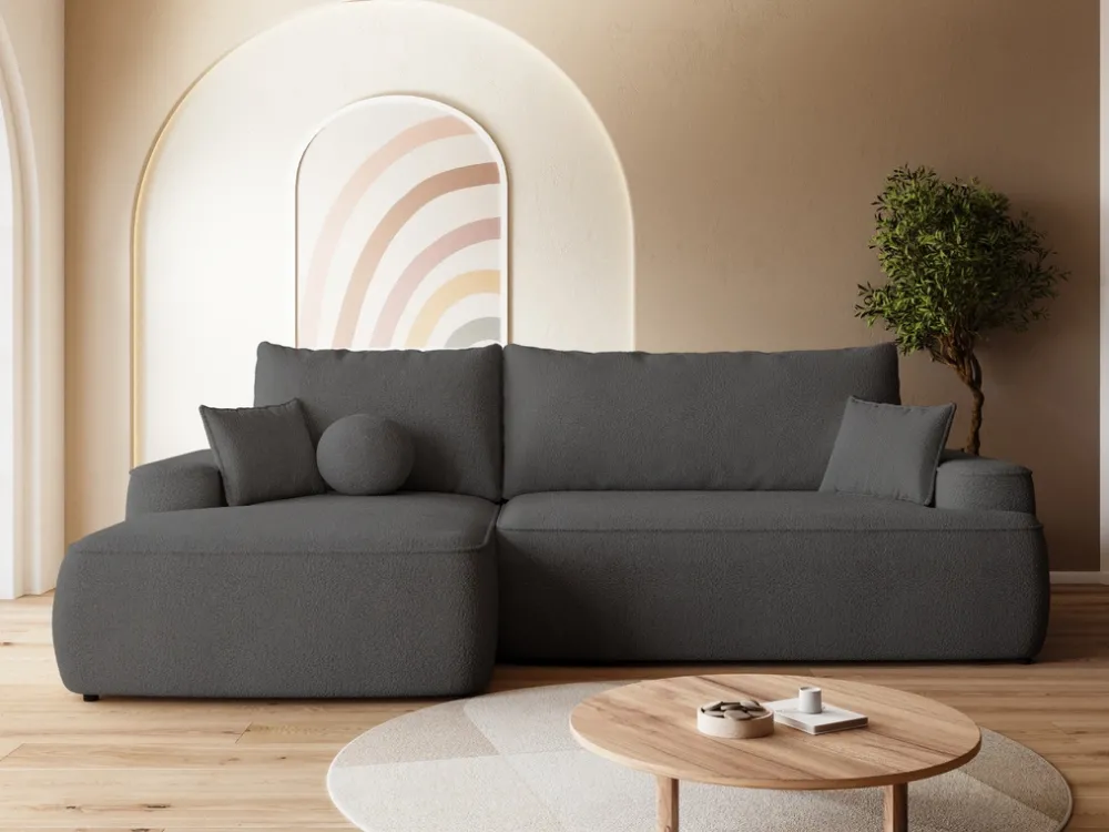 Meble Dla Dzieci|Narożniki>BROMARKT Kanapa narożna z funkcją spania i pojemnikiem CARMELLO boucle