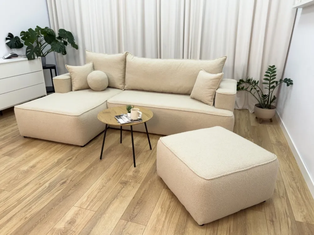 Meble Dla Dzieci|Narożniki>BROMARKT Kanapa narożna z funkcją spania i pojemnikiem CARMELLO boucle