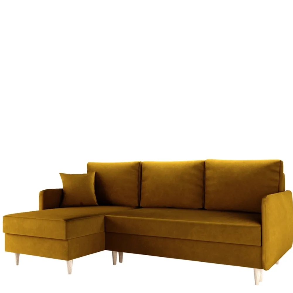 Narożniki>NEXT COLLECTION Kanapa rogowa w stylu skandynawskim LEXY pojemniki funkcja spania