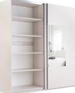 Szafy Dwudrzwiowe|Szafy Do Przedpokoju>Stolar owa duża szafa przesuwna do sypialni z lustrem 250 cm BOLTON kaszmir