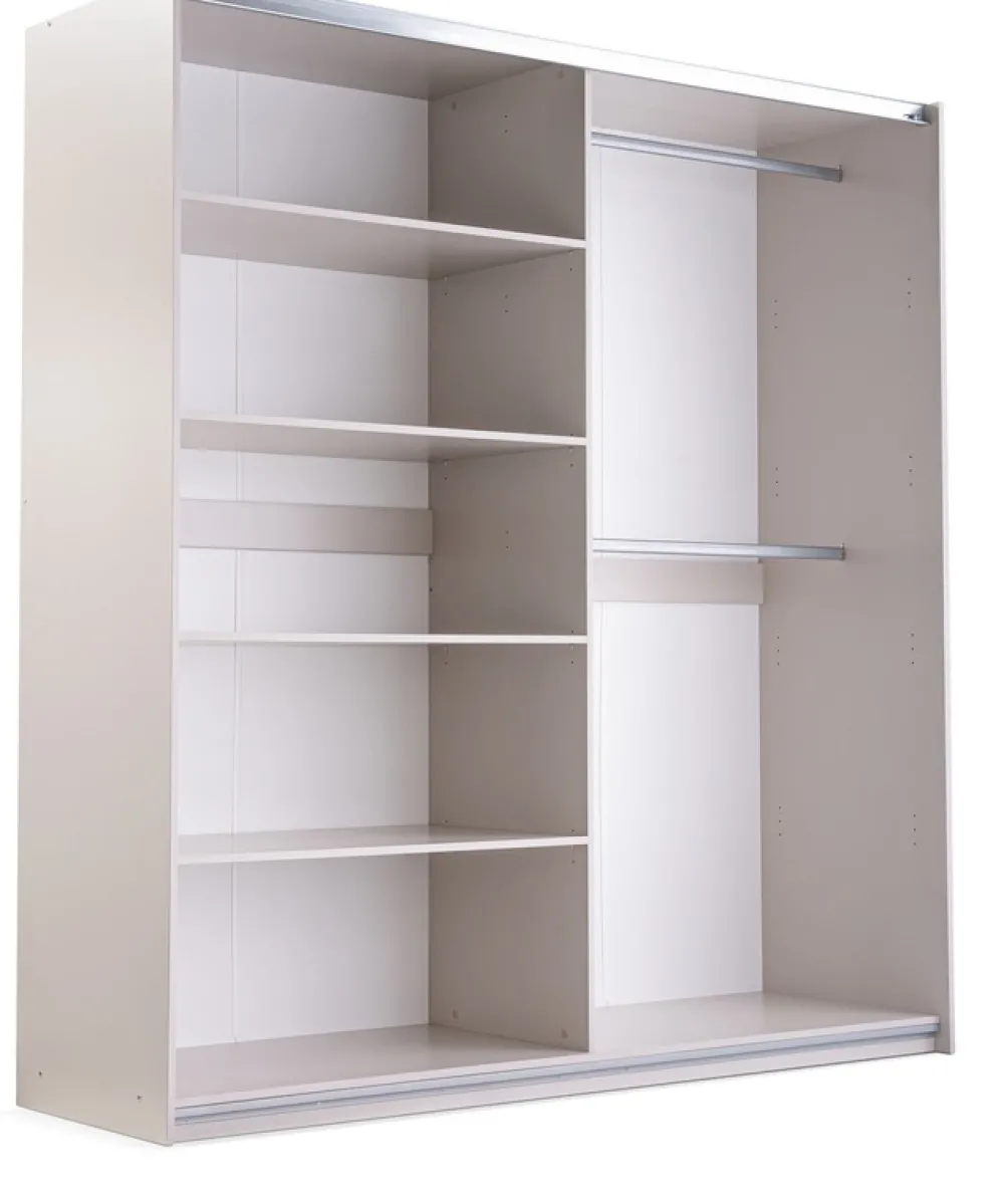 Szafy Dwudrzwiowe|Szafy Do Przedpokoju>Stolar owa duża szafa przesuwna do sypialni z lustrem 250 cm BOLTON kaszmir