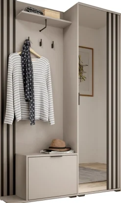 Garderoby>PIASKI owa garderoba do przedpokoju z lustrem KELLY kaszmir