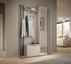 Zestawy Mebli Do Przedpokoju>PIASKI owa garderoba do przedpokoju z lustrem KELLY kaszmir