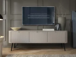 Szafki Rtv></noscript>PIASKI owy stolik RTV 168 cm pod telewizor ZENIT frezowane fronty kaszmir
