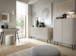 Szafki Rtv></noscript>PIASKI owy stolik RTV 168 cm pod telewizor ZENIT frezowane fronty kaszmir