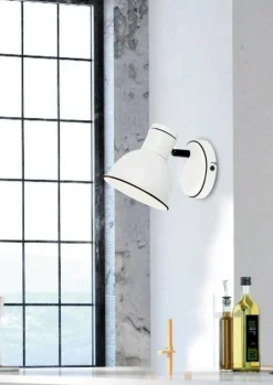 Oświetlenie Jadalni|Oświetlenie Sypialni>Candellux Lighting Kinkiet biało-czarny ścienny regulowany metalowy Zumba