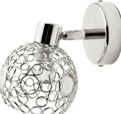 Oświetlenie Przedpokoju|Oświetlenie Sypialni>Candellux Lighting Kinkiet chrom + kryształ lampa spot Aron