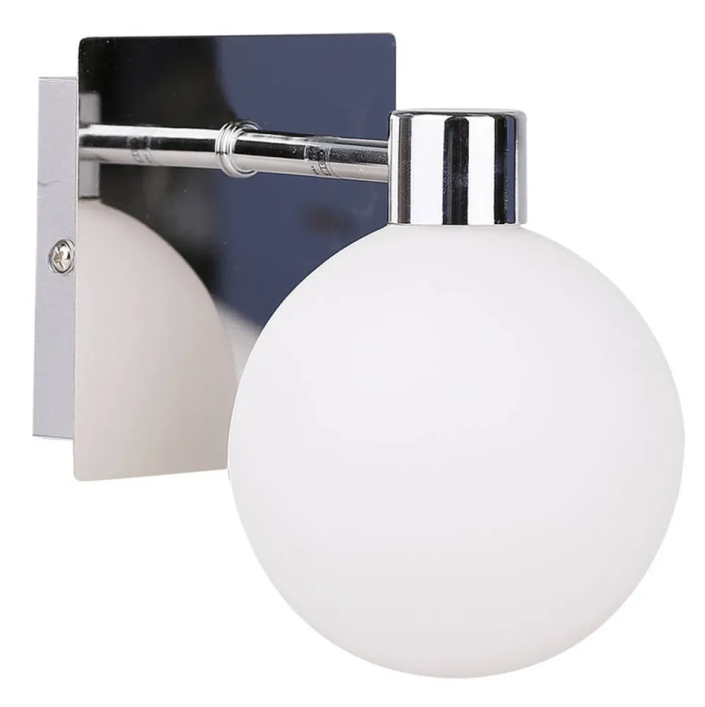 Oświetlenie Jadalni|Oświetlenie Sypialni>Candellux Lighting Kinkiet chromowy biały klosz kula Oden