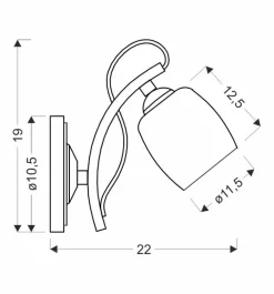 Oświetlenie Jadalni|Oświetlenie Sypialni></noscript>Candellux Lighting Kinkiet chromowy biały szklany klosz Amba