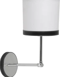 Oświetlenie Sypialni|Oświetlenie Salonu>Candellux Lighting Kinkiet chromowy płótno/skóra Tida