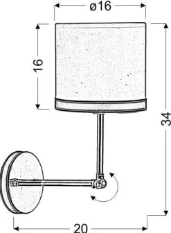 Oświetlenie Sypialni|Oświetlenie Salonu>Candellux Lighting Kinkiet chromowy płótno/skóra Tida