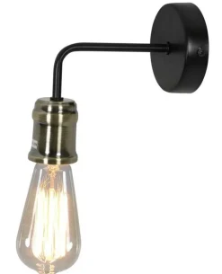 Oświetlenie Sypialni|Oświetlenie Salonu>Candellux Lighting Kinkiet ścienny czarny+patyna oprawka metalowa Goldie