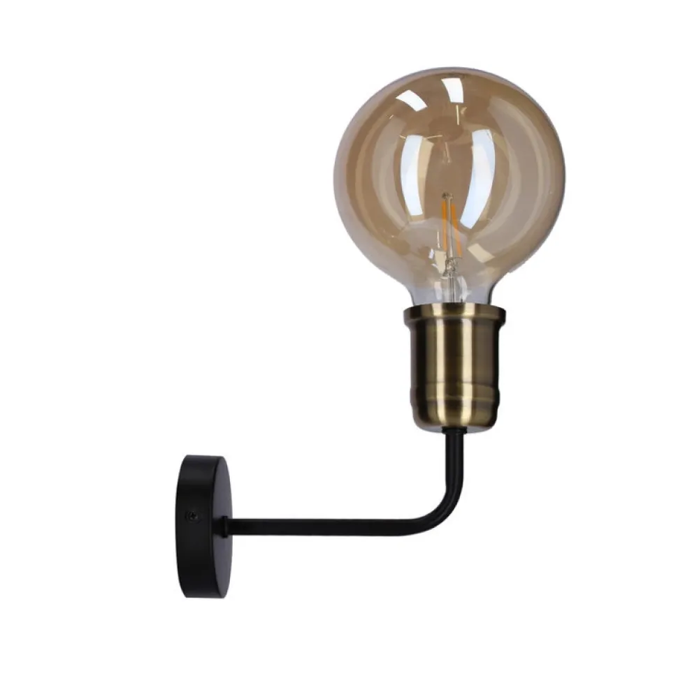 Oświetlenie Sypialni|Oświetlenie Salonu>Candellux Lighting Kinkiet ścienny czarny+patyna oprawka metalowa Goldie