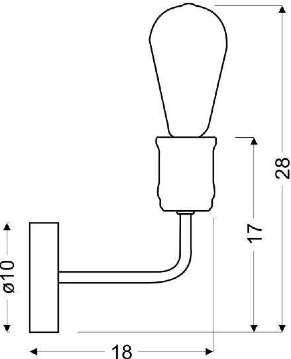 Oświetlenie Sypialni|Oświetlenie Salonu>Candellux Lighting Kinkiet ścienny czarny/patyna + żarówka Goldie