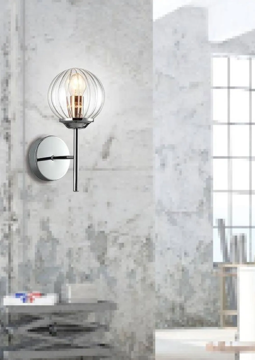 Oświetlenie Przedpokoju|Oświetlenie Jadalni>Candellux Lighting Kinkiet ścienny pojedynczy chromowy szklany klosz Best