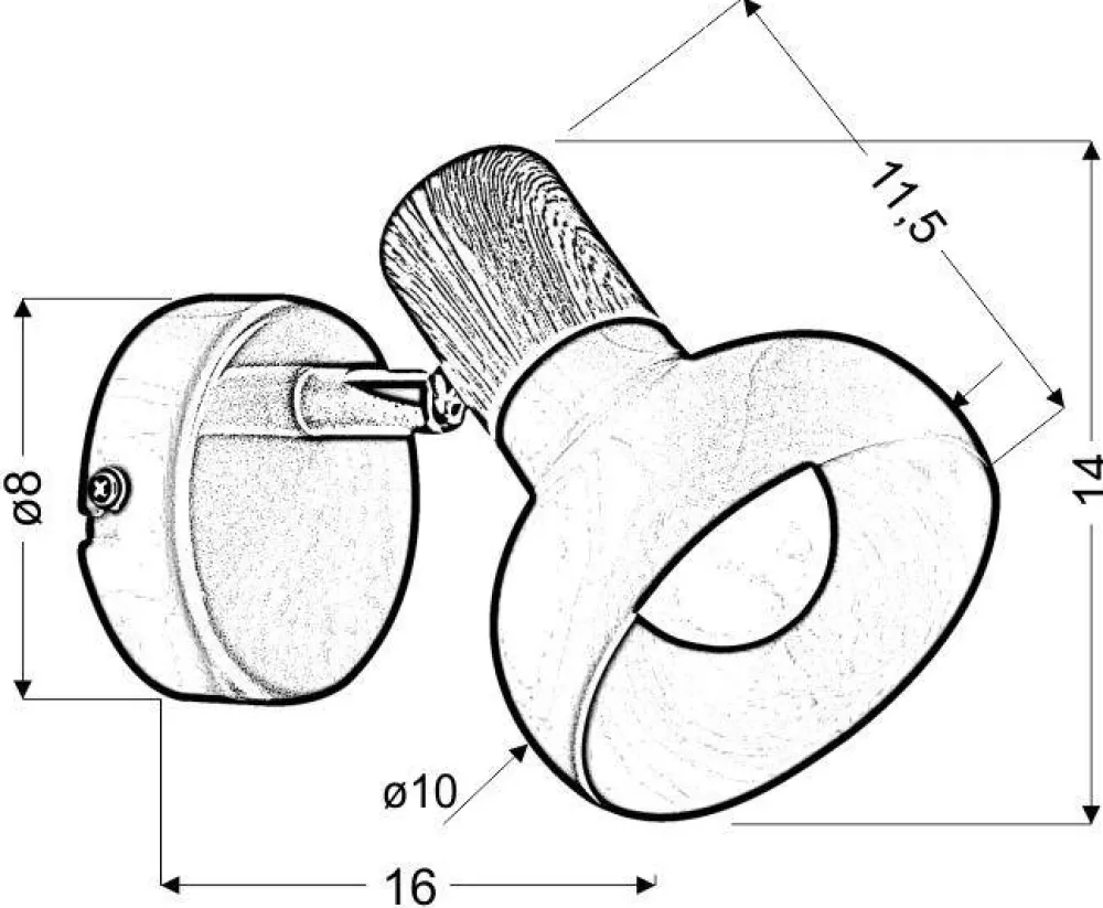 Oświetlenie Przedpokoju|Oświetlenie Jadalni>Candellux Lighting Kinkiet ścienny regulowany biały + element drewna Puerto