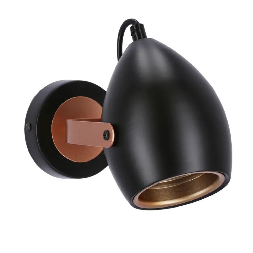 Oświetlenie Przedpokoju|Oświetlenie Jadalni>Candellux Lighting Kinkiet czarno-miedziany regulowany E14 40W Anica